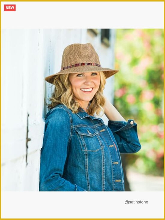 UPF 50+ Sun Protection Wide Brim Fedora Hat - Packable Travel Hat